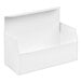 A white, rectangular auto-popup candy box with an open lid.