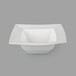 A close up of a 10 Strawberry Street Whittier white square bowl with a square edge.