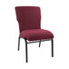 A maroon Flash Furniture church chair with a black frame.