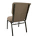 A Flash Furniture mixed tan church chair with a brown metal frame.