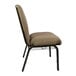 A Flash Furniture church chair in mixed tan with a brown metal frame.