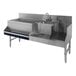 A stainless steel Advance Tabco Uni-Serv speed bar with a left side ice bin.