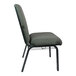 A Flash Furniture Advantage Discount charcoal church chair with black frame.