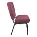 A maroon Flash Furniture church chair with black metal legs.