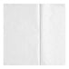 A folded white paper on a white background.