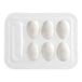 A plastic tray with white Crafty Counter Wunder Egg halves.