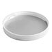 A white flat top plastic lid with an induction liner.