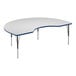 A white Correll activity table with a blue edge.