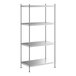 A Regency stainless steel shelving unit with four shelves.