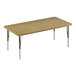 A rectangular Correll activity table with metal legs and a wood top with T-mold.