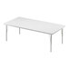 A white rectangular Correll activity table with silver legs.