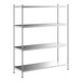 A Regency stainless steel shelving unit with four shelves.