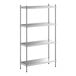 A Regency stainless steel shelving unit with four shelves.