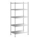 A Regency stainless steel shelving unit with five shelves.