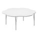 A white Correll activity table with silver legs.