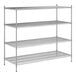 A Regency stainless steel wire shelving unit with 4 shelves.