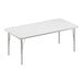 A white rectangular Correll activity table with silver legs.