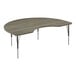 A Correll Kidney shaped activity table with a high-pressure laminate top and metal legs with a driftwood finish.