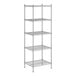 A Regency stainless steel wire shelving unit with four shelves.