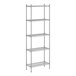 A Regency stainless steel wire shelving unit with five shelves.