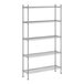 A Regency stainless steel wire shelving unit with five shelves.