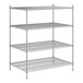 A Regency stainless steel wire shelving unit with 4 shelves.