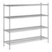 A Regency stainless steel wire shelving unit with 4 shelves.
