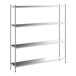 A Regency stainless steel shelving unit with four shelves.