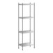 A Regency stainless steel shelving unit with four shelves.