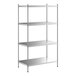 A Regency stainless steel shelving unit with four shelves.