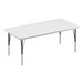 A white rectangular Correll activity table with black legs.