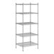 A wireframe of a Regency stainless steel wire shelving unit with 5 shelves.