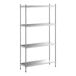 A Regency stainless steel shelving unit with four shelves.