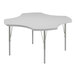 A white Correll activity table with white surface and silver legs.