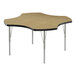 A Correll medium oak activity table with silver legs and black T-mold.