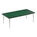 A green rectangular Correll activity table with silver legs.