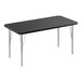 A black rectangular Correll EconoLine activity table with silver legs.