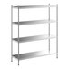 A Regency stainless steel shelving unit with 4 shelves.