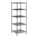 A black wire Regency shelving unit with five shelves.