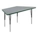 A grey rectangular Correll activity table with black legs.