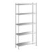 A Regency stainless steel shelving unit with five shelves.