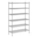 A wireframe of a Regency chrome wire shelving unit with 6 shelves.