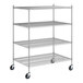 A Regency chrome wire shelving starter kit with four shelves.