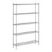 A Regency stainless steel wire shelving unit with 5 shelves.