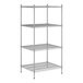 A Regency stainless steel wire shelving unit with four shelves.