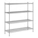 A Regency stainless steel wire shelving unit with 4 shelves.