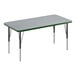A rectangular Correll activity table with a green border.