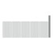 A row of black metal grids with white backgrounds and black grid lines.