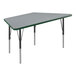 A grey rectangular Correll activity table with black legs.