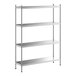 A Regency stainless steel shelving unit with 4 shelves.